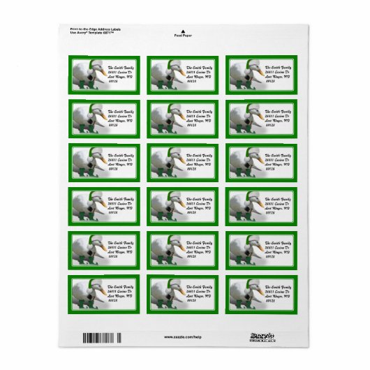 Kerstmis Elf Duck - Santa's Helper Etiket (Full Sheet)