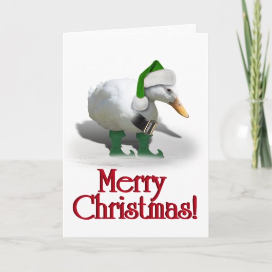Kerstmis Elf Duck - Santa's Helper Feestdagen Kaart (Voorkant)