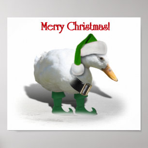 Kerstmis Elf Duck - Santa's Helper Poster