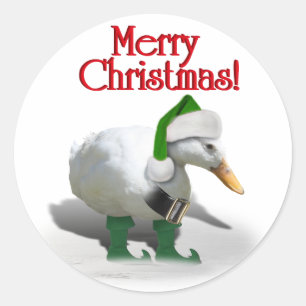 Kerstmis Elf Duck - Santa's Helper Ronde Sticker