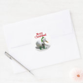 Kerstmis Elf Duck - Santa's Helper Ronde Sticker (Envelop)