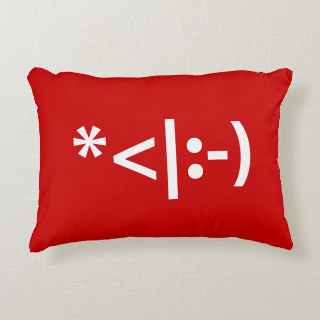 Kerstmis - Elf Emoticon Xmas ASCII - tekst Art Accent Kussen (Voorkant)