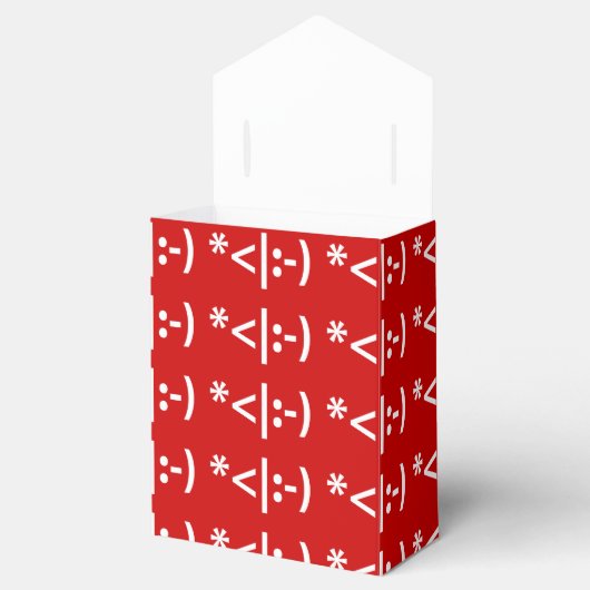 Kerstmis - Elf Emoticon Xmas ASCII - tekst Art Bedankdoosjes (Geopend)