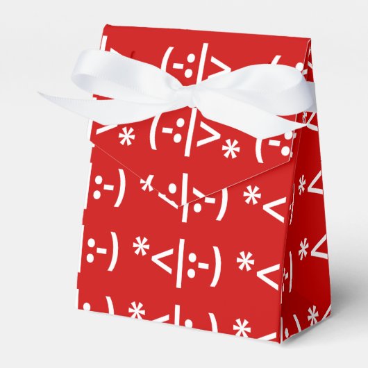 Kerstmis - Elf Emoticon Xmas ASCII - tekst Art Bedankdoosjes (Voorkant Zijde)