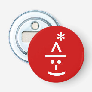 Kerstmis - Elf Emoticon Xmas ASCII - tekst Art Button Flesopener
