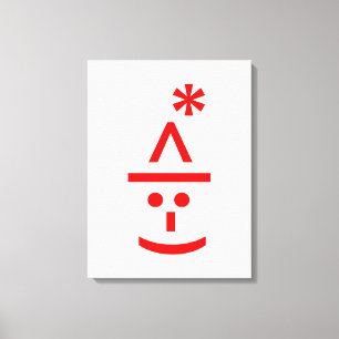 Kerstmis - Elf Emoticon Xmas ASCII - tekst Art Canvas Afdruk