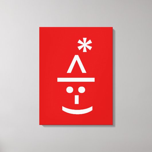 Kerstmis - Elf Emoticon Xmas ASCII - tekst Art Canvas Afdruk (Voorkant)