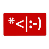 Kerstmis - Elf Emoticon Xmas ASCII - tekst Art Etiket (Voorkant)