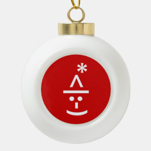 Kerstmis - Elf Emoticon Xmas ASCII - tekst Art Keramische Bal Ornament