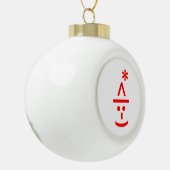 Kerstmis - Elf Emoticon Xmas ASCII - tekst Art Keramische Bal Ornament (Links)
