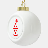Kerstmis - Elf Emoticon Xmas ASCII - tekst Art Keramische Bal Ornament (Rechts)