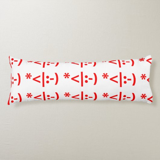 Kerstmis - Elf Emoticon Xmas ASCII - tekst Art Lichaamskussen (Voorkant)