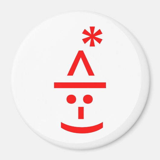 Kerstmis - Elf Emoticon Xmas ASCII - tekst Art Magneet (Voorkant)