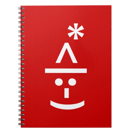 Kerstmis - Elf Emoticon Xmas ASCII - tekst Art Notitieboek (Voorkant)