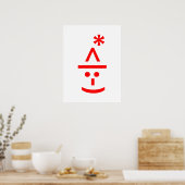 Kerstmis - Elf Emoticon Xmas ASCII - tekst Art Poster (Keuken)