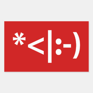 Kerstmis - Elf Emoticon Xmas ASCII - tekst Art Rechthoekige Sticker