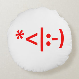 Kerstmis - Elf Emoticon Xmas ASCII - tekst Art Rond Kussen