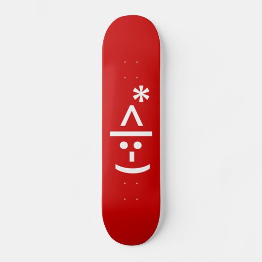 Kerstmis - Elf Emoticon Xmas ASCII - tekst Art Skateboard (Voorkant)