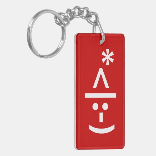 Kerstmis - Elf Emoticon Xmas ASCII - tekst Art Sleutelhanger (Voorkant Links)