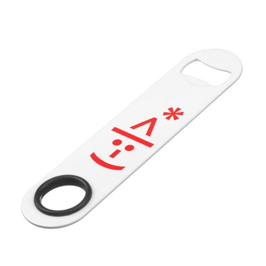 Kerstmis - Elf Emoticon Xmas ASCII - tekst Art Speed Flessenopener (Achterkant Gekanteld)