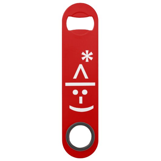 Kerstmis - Elf Emoticon Xmas ASCII - tekst Art Speed Flessenopener (Voorkant)