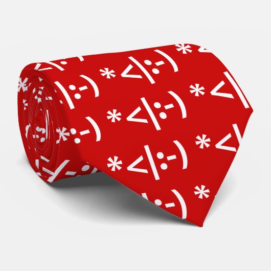 Kerstmis - Elf Emoticon Xmas ASCII - tekst Art Stropdas (Opgerold)