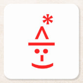 Kerstmis - Elf Emoticon Xmas ASCII - tekst Art Vierkante Kartonnen Onderzetter (Voorkant)