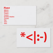 Kerstmis - Elf Emoticon Xmas ASCII - tekst Art Visitekaartje (Voorkant / Achterkant)