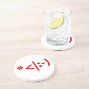 Kerstmis - Elf Emoticon Xmas ASCII - tekst Art Zandsteen Onderzetter