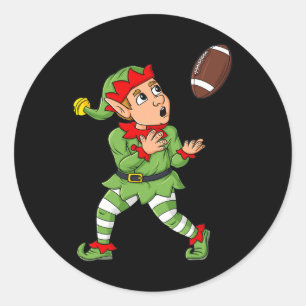 Kerstmis - Elf Football - brede kookplaat Kinder Ronde Sticker