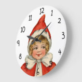 Kerstmis  Elf Girl Grote Klok (Hoek)