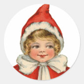 Kerstmis  Elf Girl Ronde Sticker (Voorkant)