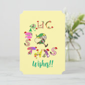 Kerstmis & Elf Groeten! Feestdagenkaart (Staand voorkant)