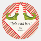 Kerstmis, Elf Homemade Goods Holiday Baking Ronde Sticker (Voorkant)