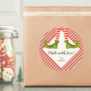 Kerstmis, Elf Homemade Goods Holiday Baking Ronde Sticker