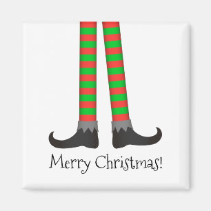 Kerstmis - Elf Legs Magnet - Gestreepte kostuum Magneet
