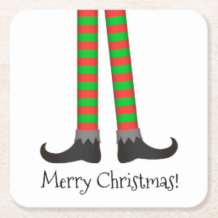 Kerstmis - Elf Legs Onderzetter - gestreept kostuu