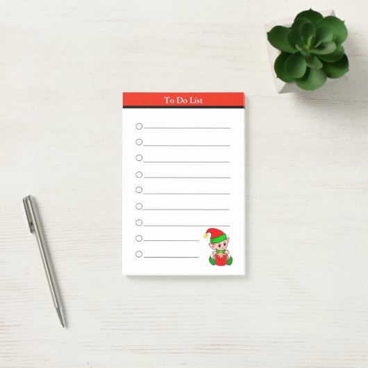Kerstmis Elf om lijst te doen Post-it® Notes (Kantoor)