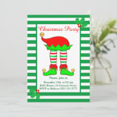 Kerstmis Elf over de uitnodiging van de Groene Wit (Staand voorkant)