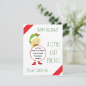 Kerstmis, Elf Play Doh-kaart, gunstkaart, feestdag Kaart (Staand voorkant)