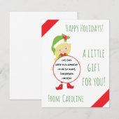 Kerstmis, Elf Play Doh-kaart, gunstkaart, feestdag Kaart (Voorkant / Achterkant)