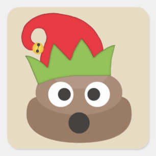 Kerstmis Elf Poop Emoji Stickers