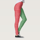 Kerstmis, Elf Red en Green Striped Leggings (Rechts)