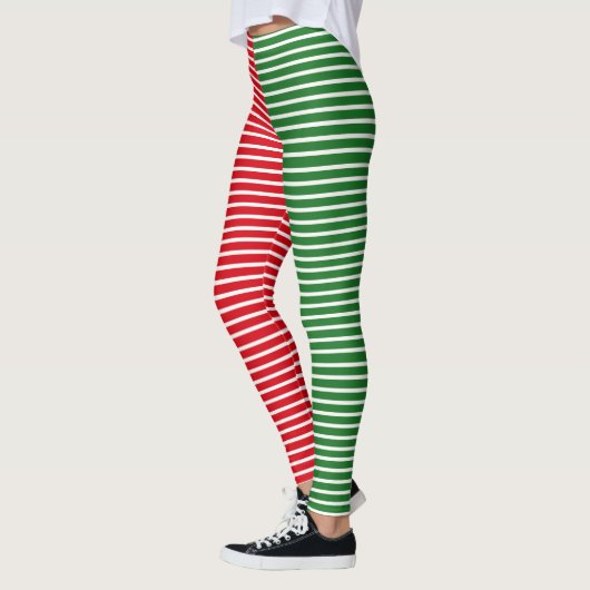 Kerstmis, Elf Red en Green Striped Leggings (Links)