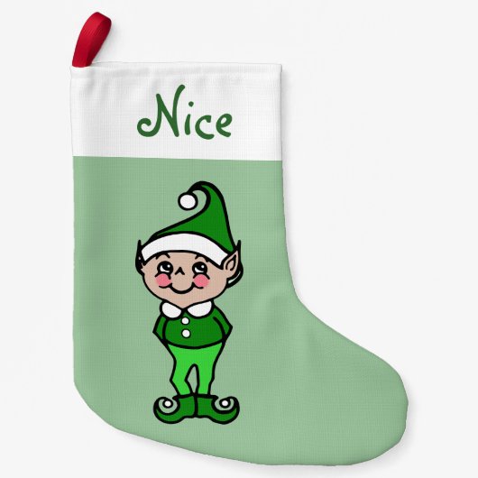 Kerstmis Elf Stocking Kleine Kerstsok (Voorkant)