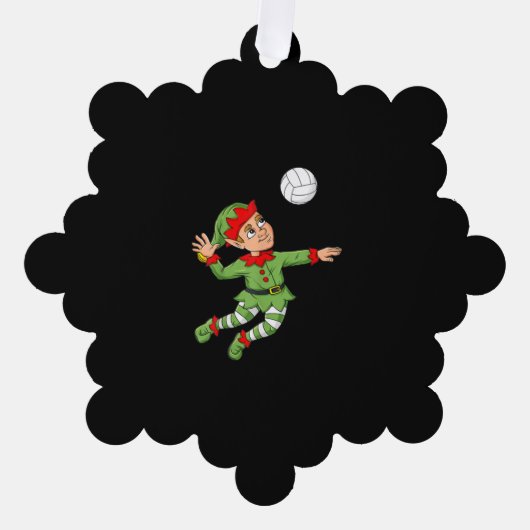 Kerstmis Elf Volleyball Funny Boys Girls Kinder Ornament Kaart (Voorkant)