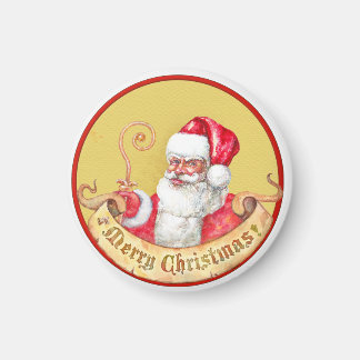 Kerstmis embleem: Kerstman met gouden staf Magneet