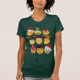 kerstmis emoji collectie grappige shirt vrouwen to
