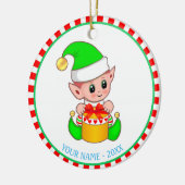 Kerstmis en aangepaste naam keramisch ornament (Links)