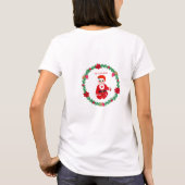 Kerstmis en baby met punsettias t-shirt (Achterkant)